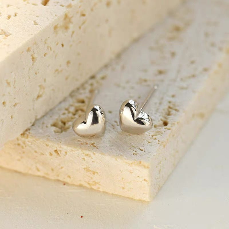Damen Herzförmige Gold Stecker Ohrringe Shop Nory