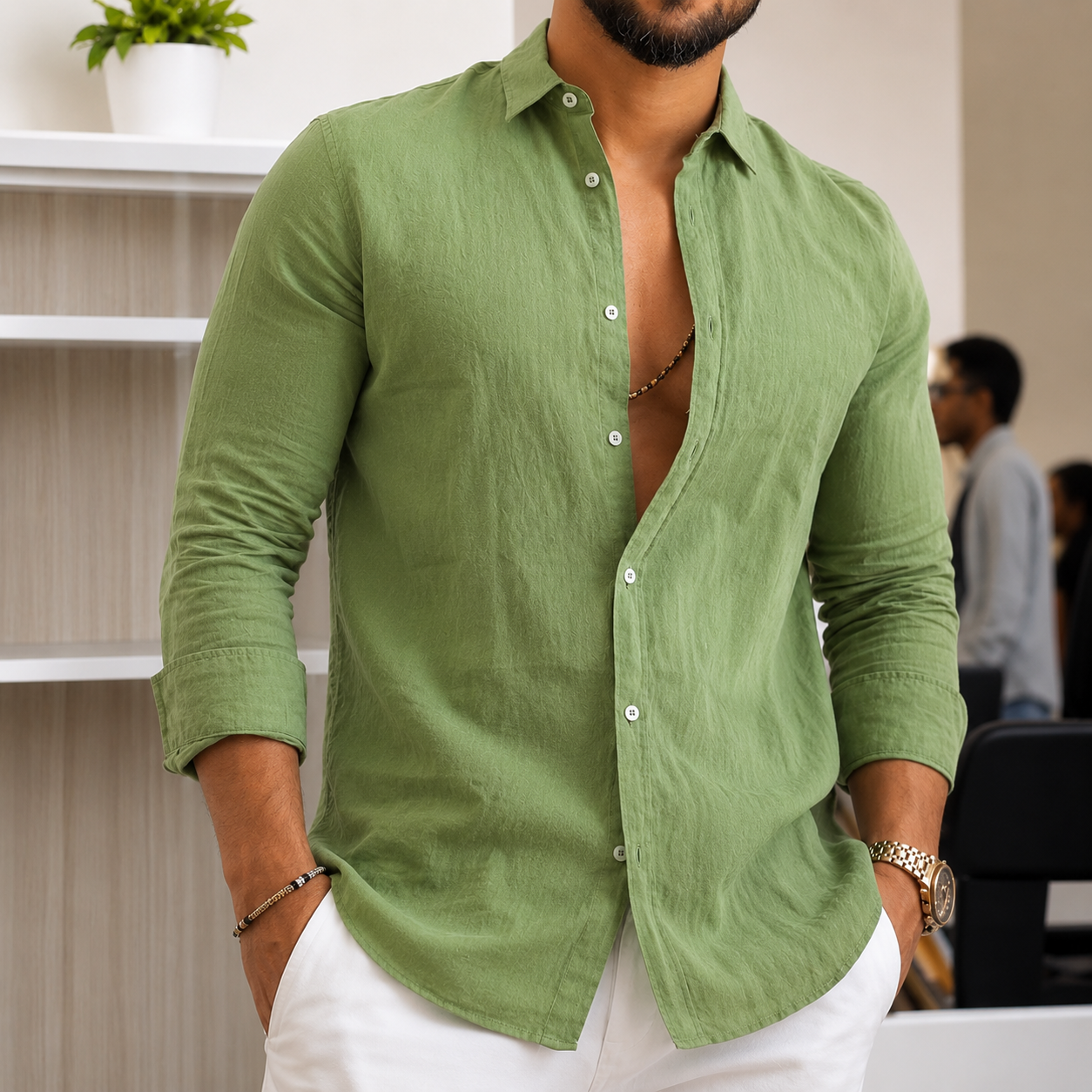 Herren Leichtes Leinenhemd ShopNory
