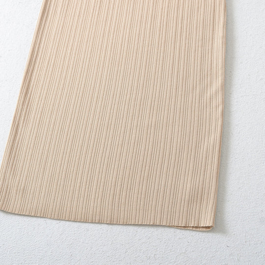 Damen Geripptes Midikleid mit quadratischem Ausschnitt und dreiviertelärmeln Shop Nory