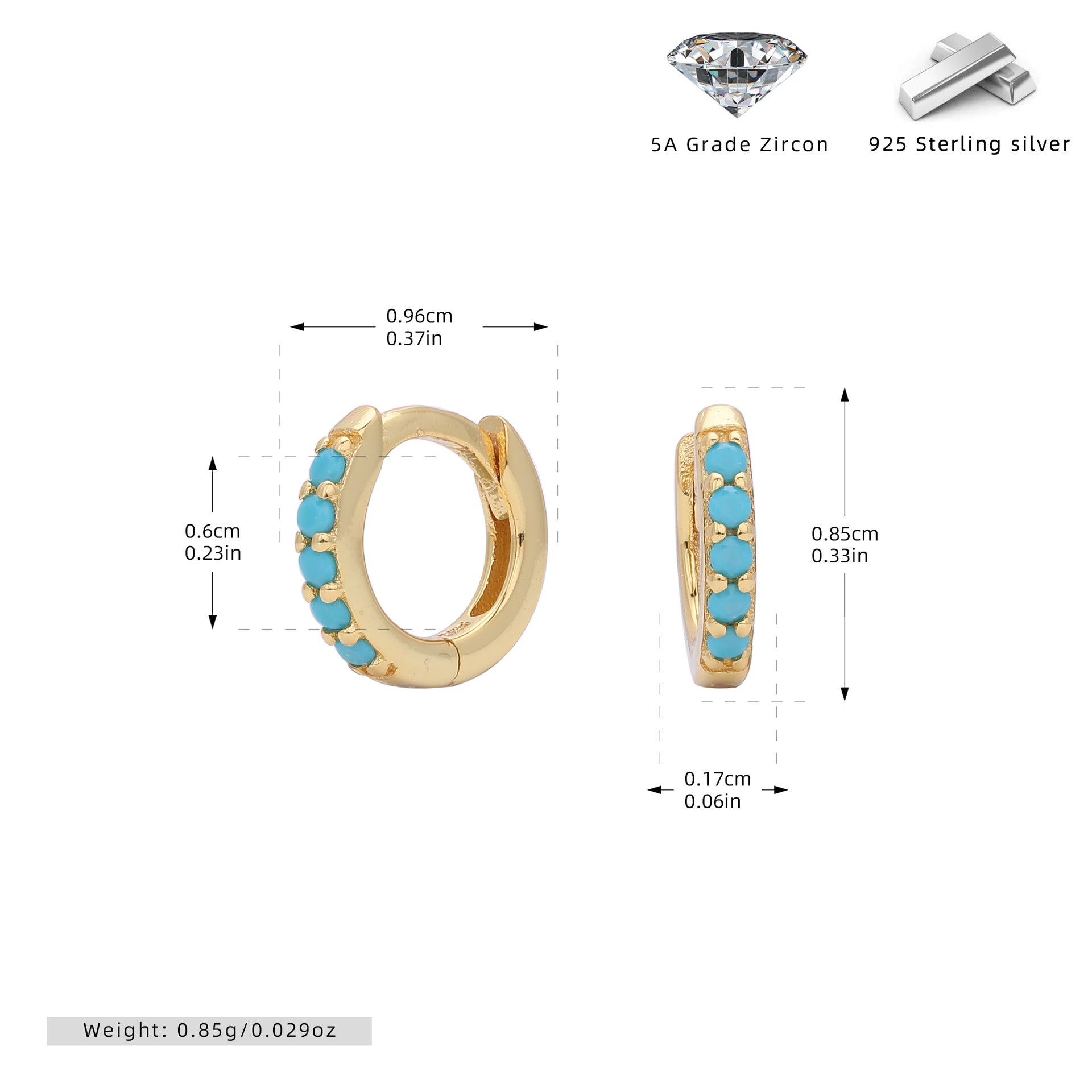 Damen Creolen mit funkelnden Zirkonsteinen aus hochwertigem 925 Sterling Silber Shop Nory