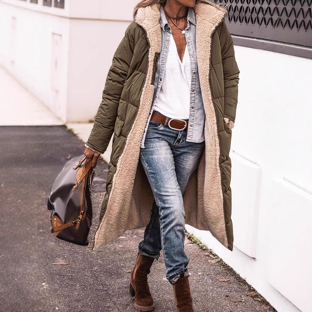 Damen gesteppte Quiltjacke mit Stehkragen und aufgesetzten Taschen Shop Nory