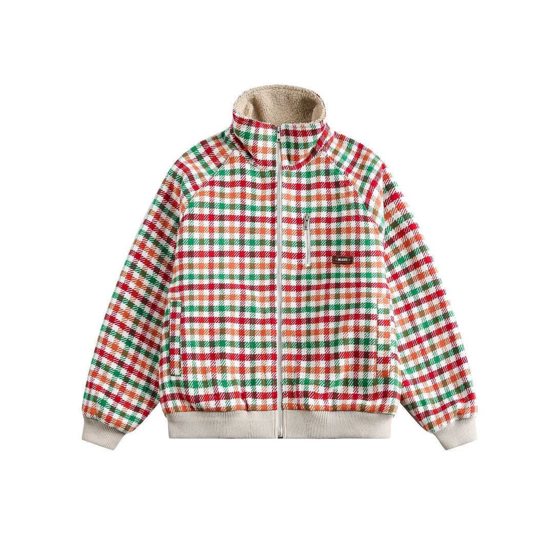 Damen Karierter Teddy‑Fleece‑Blouson im Boxy‑Cut mit Stehkragen Shop Nory