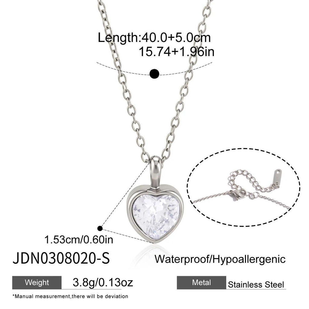 Damen Halskette mit Herzanhänger und funkelnden Zirkonia Shop Nory