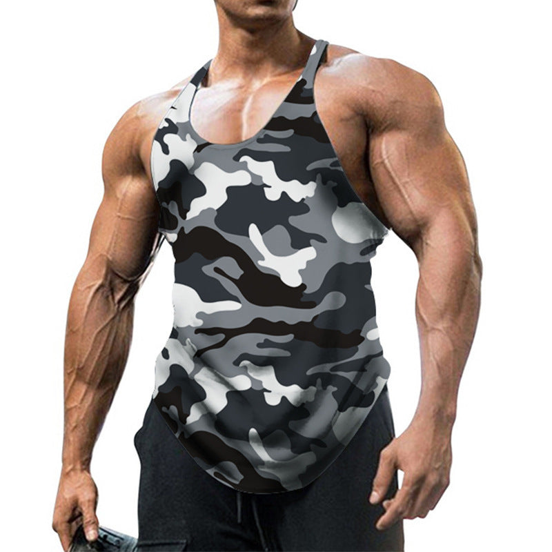 Herren ärmelloses Fitnessshirt im modernen Camouflage-Design