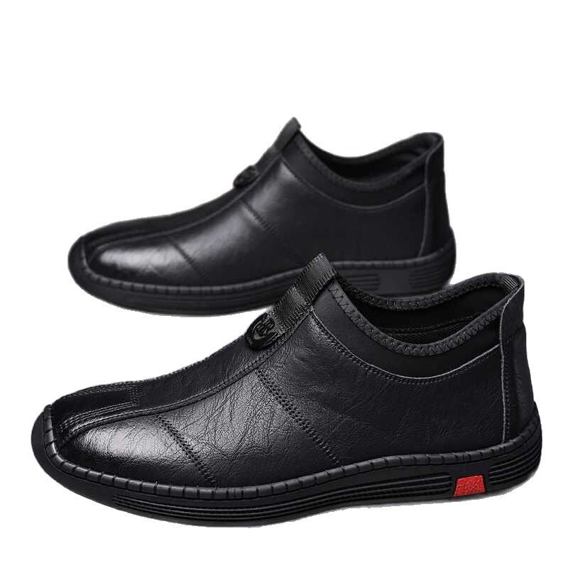 Damen Bequeme Leder Slipper mit elastischem Einstieg Shopnory