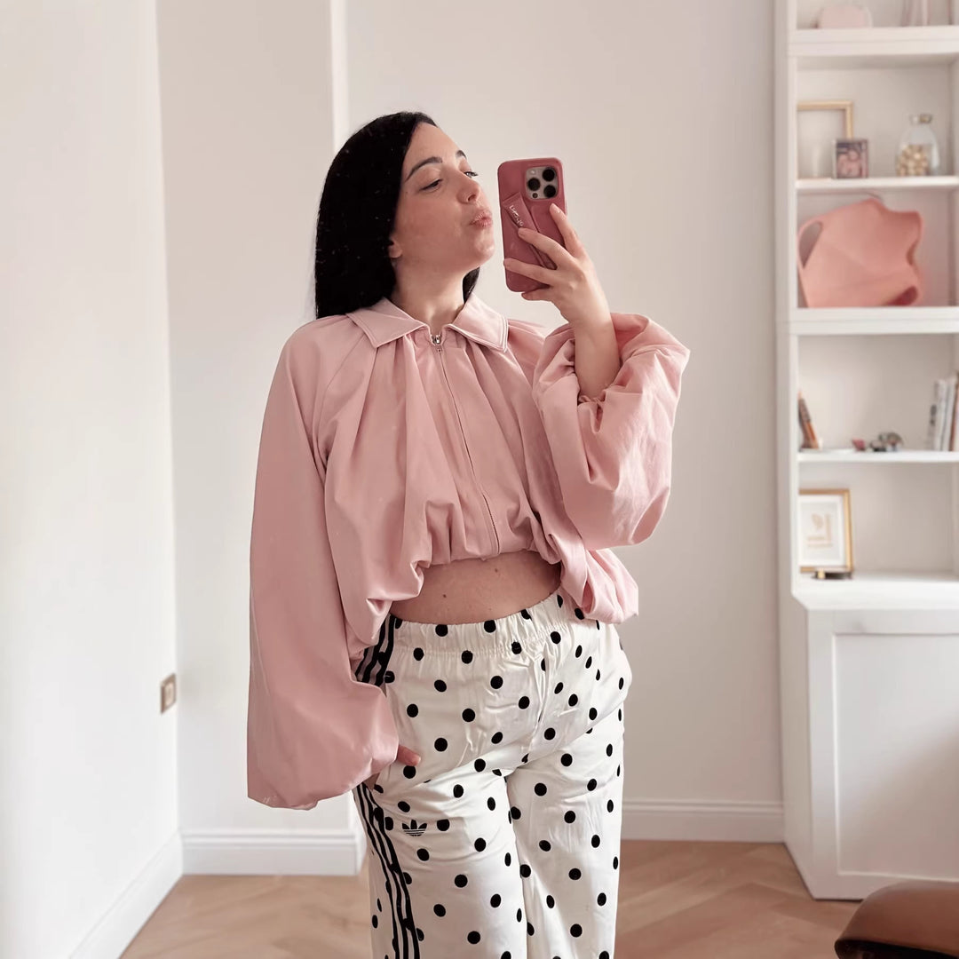 Damen Kurzcape mit Volumenärmeln, Reißverschluss und gerafftem Saum Shop Nory