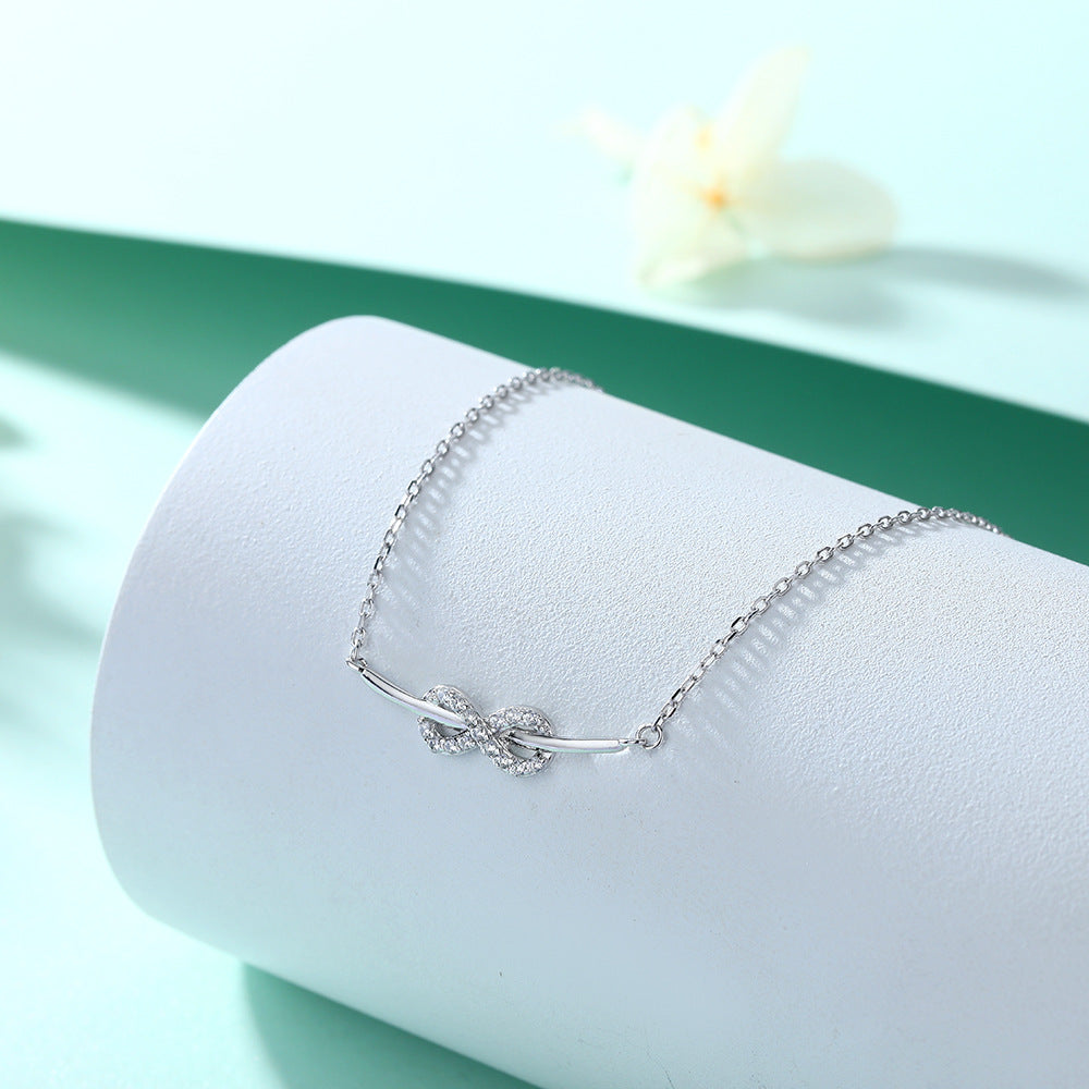 Damen Halskette mit unendlichem Symbol und funkelndem Zirkonia-Besatz Shop Nory
