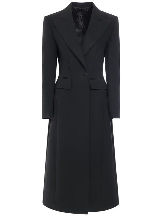 Damen Longline Einreihiger Mantel mit dezenter Taillierung und Spitzrevers Shop Nory