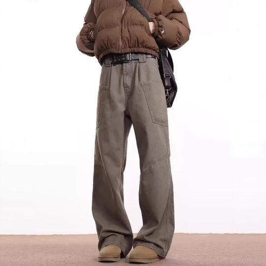 Damen Weitgeschnittene High-Waist Cargo-Hose Shop Nory