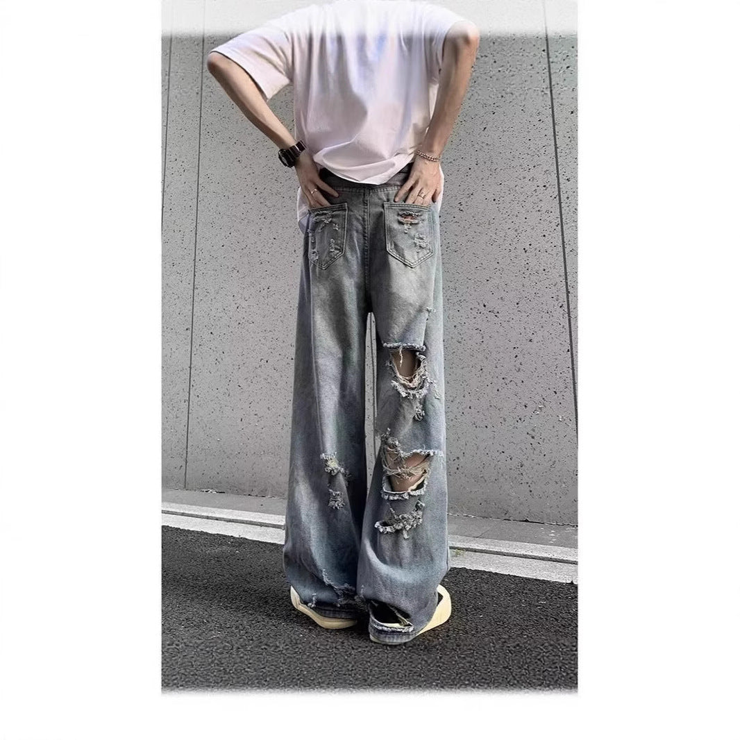 Damen Modische Destroyed Baggy-Jeans Shop Nory