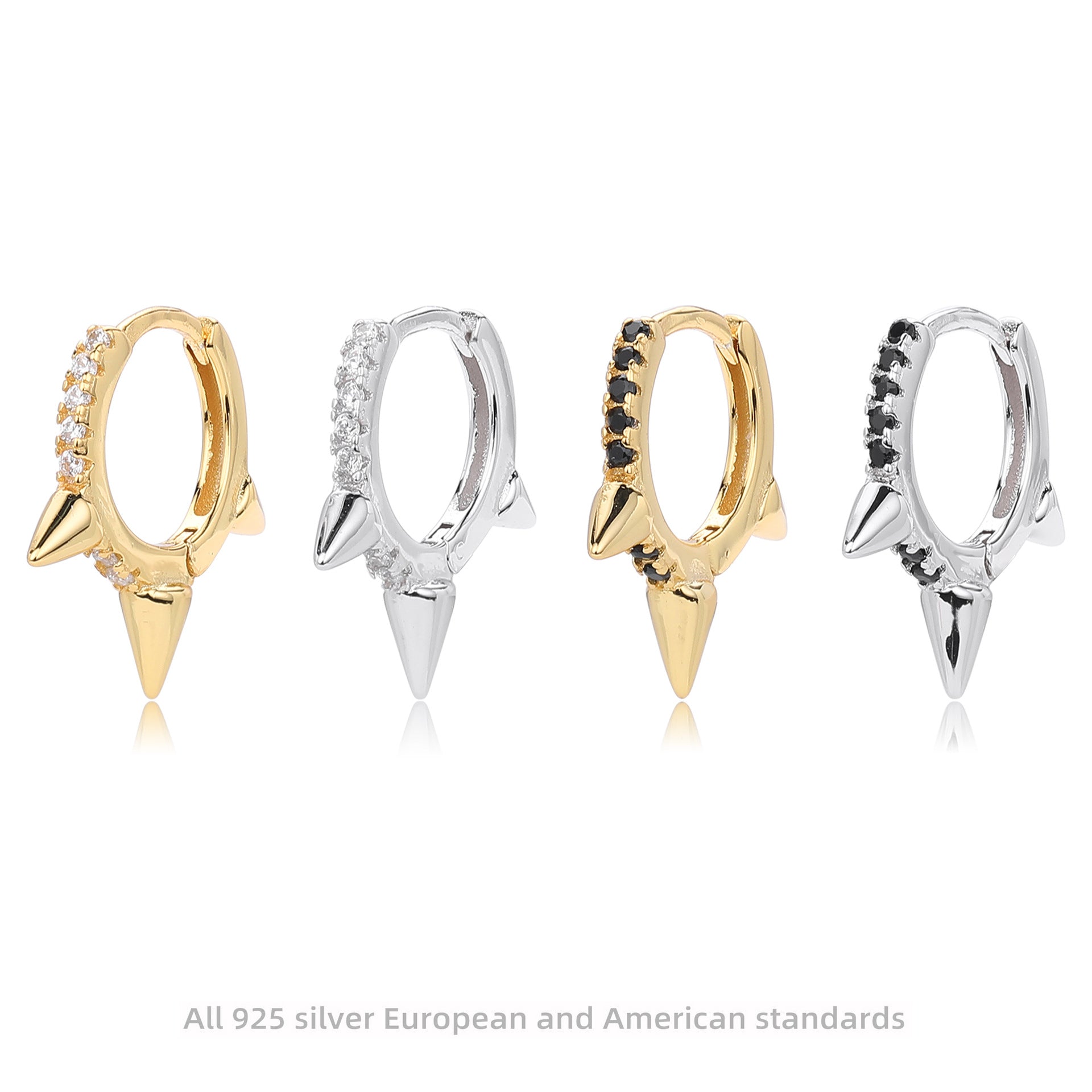 Damen Ohrringe mit spitzem Design und funkelnden Zirkonen Shop Nory