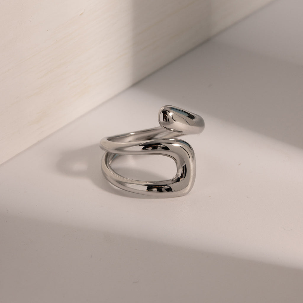 Damen Offener Ring mit modernem, geschwungenem Design Shop Nory