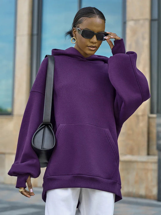 Damen Oversized Kapuzenpullover mit extra weitem Schnitt und Kängurutasche Shop Nory