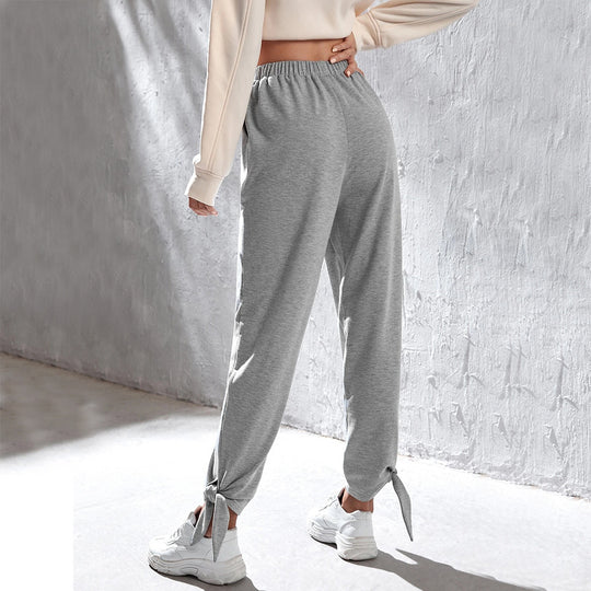 Damen lässige Jogginghose mit hohem Elastikbund seitlichen Eingrifftaschen und knöchelband Shop Nory