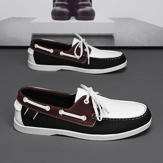 Herren maritim inspirierte Lederslipper mit sportlichem Design