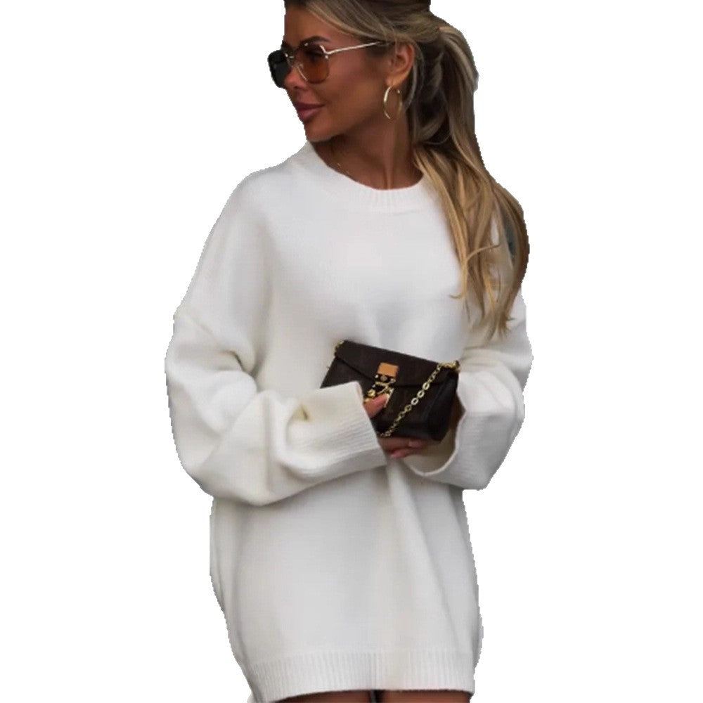 Damen Oversized Strickpullover mit weitem Schnitt und verlängertem Saum Shop Nory