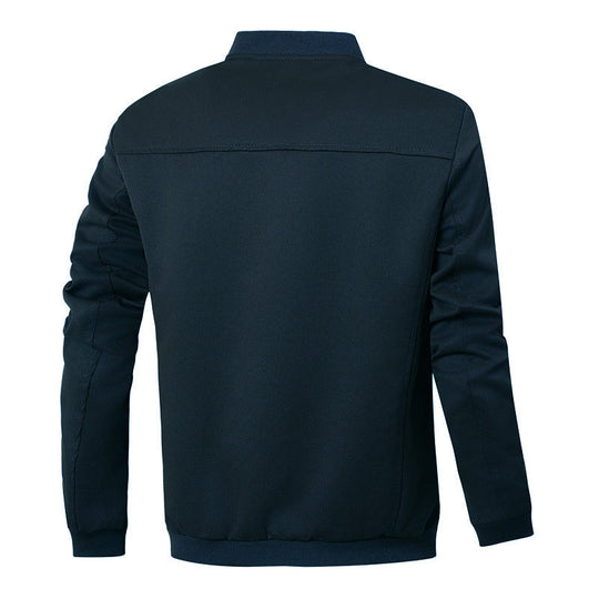 Herren Varsity-Bomberjacke im Canvas-Mix mit Druckknopf-Leiste und Rippbündchen Shop Nory
