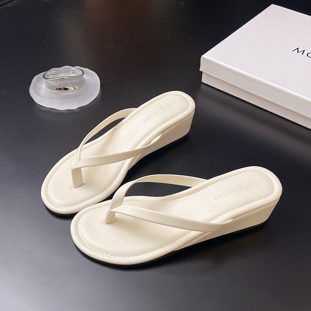 Damen eleganter Wedgesandalen mit schimmerndem Design