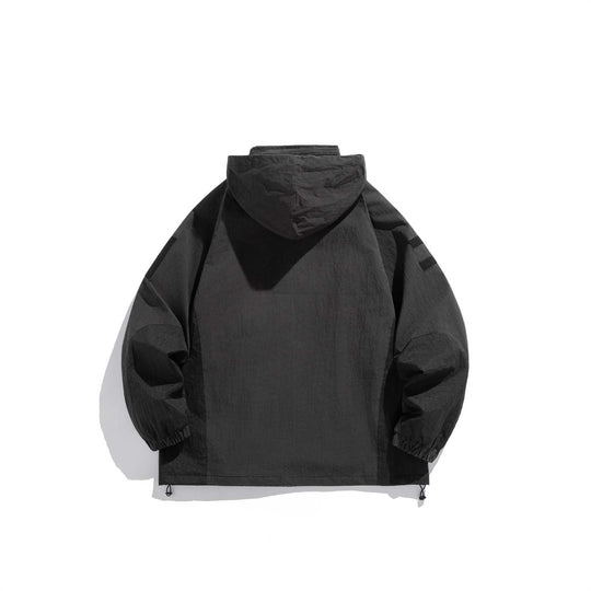 Herren Utility-Kapuzenparka mit verdeckten Reißverschlüssen und Multifunktions-Taschen Shop Nory