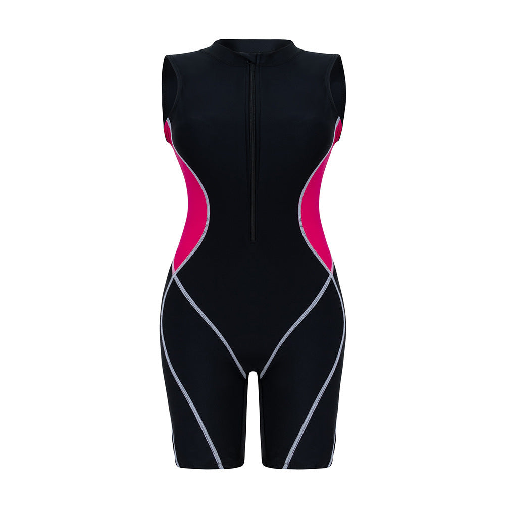 Damen Sportlicher Einteiler Badeanzug mit figurformendem Schnitt