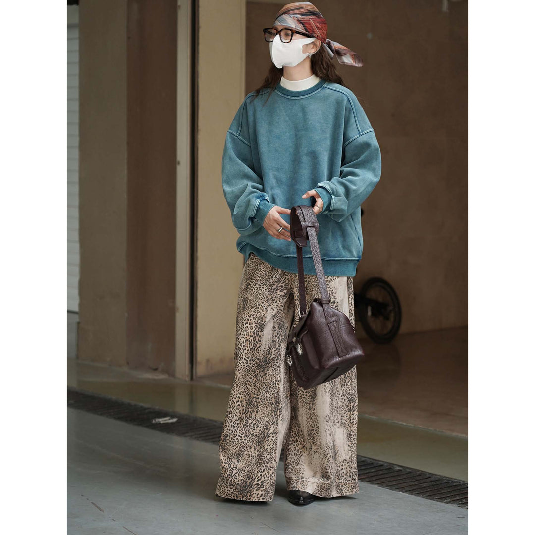 Damen Baumwoll-Mix Relax-Sweater mit ausgewaschener Oberfläche und Raglanärmeln Shop Nory