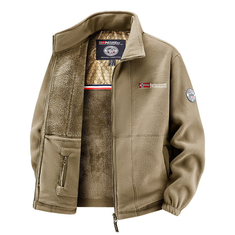 Damen Thermo-Fleecejacke mit wärmendem Teddyfutter, Stehkragen und Reißverschlusstaschen Shop Nory