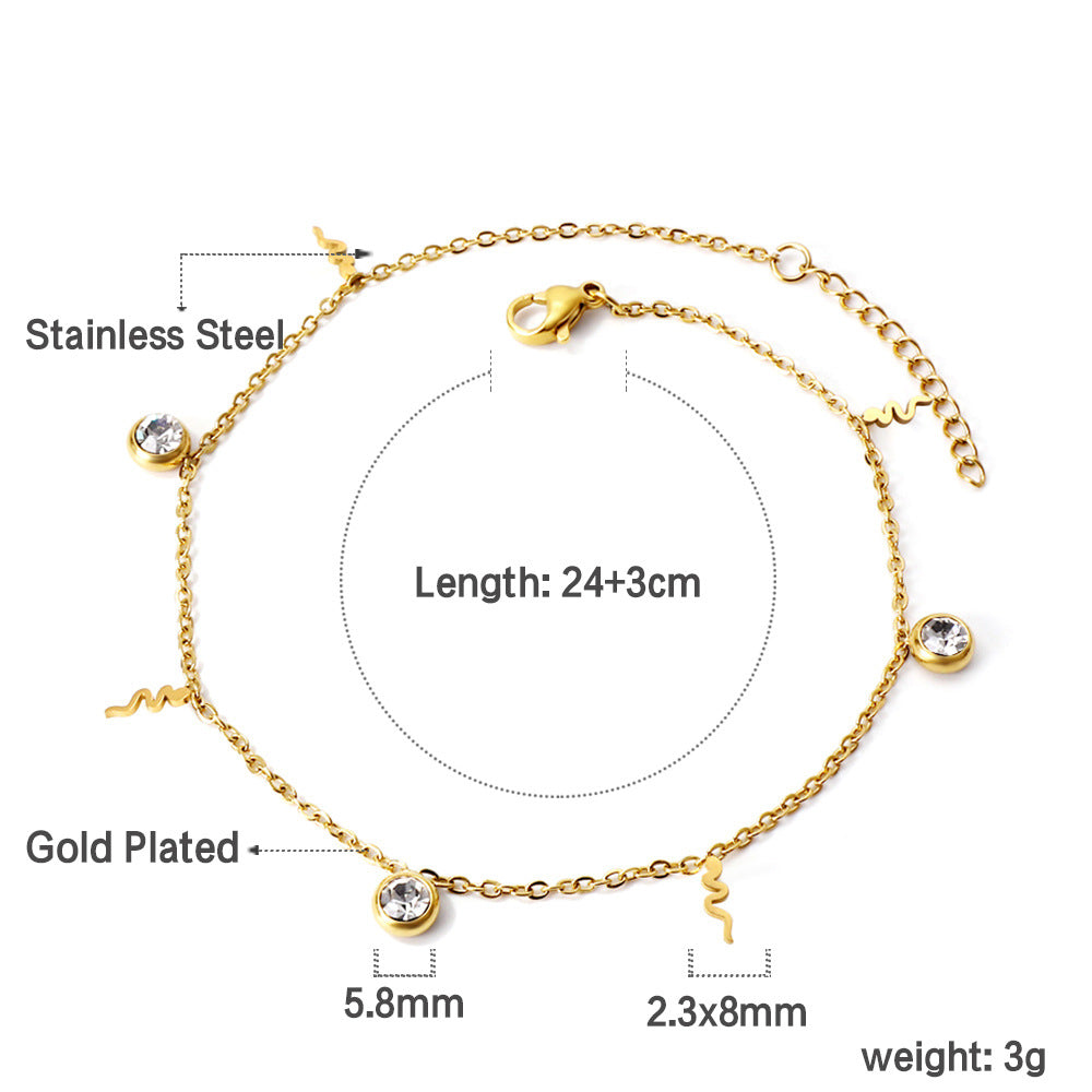 Damen Armband mit funkelnden Zirkonia und handgefertigten Anhängern Shop Nory