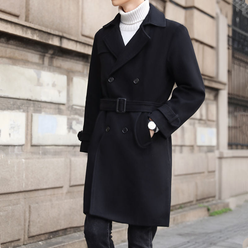 Herren Doppelreihiger Wollmantel mit Schalkragen und taillierter Silhouette Shop Nory