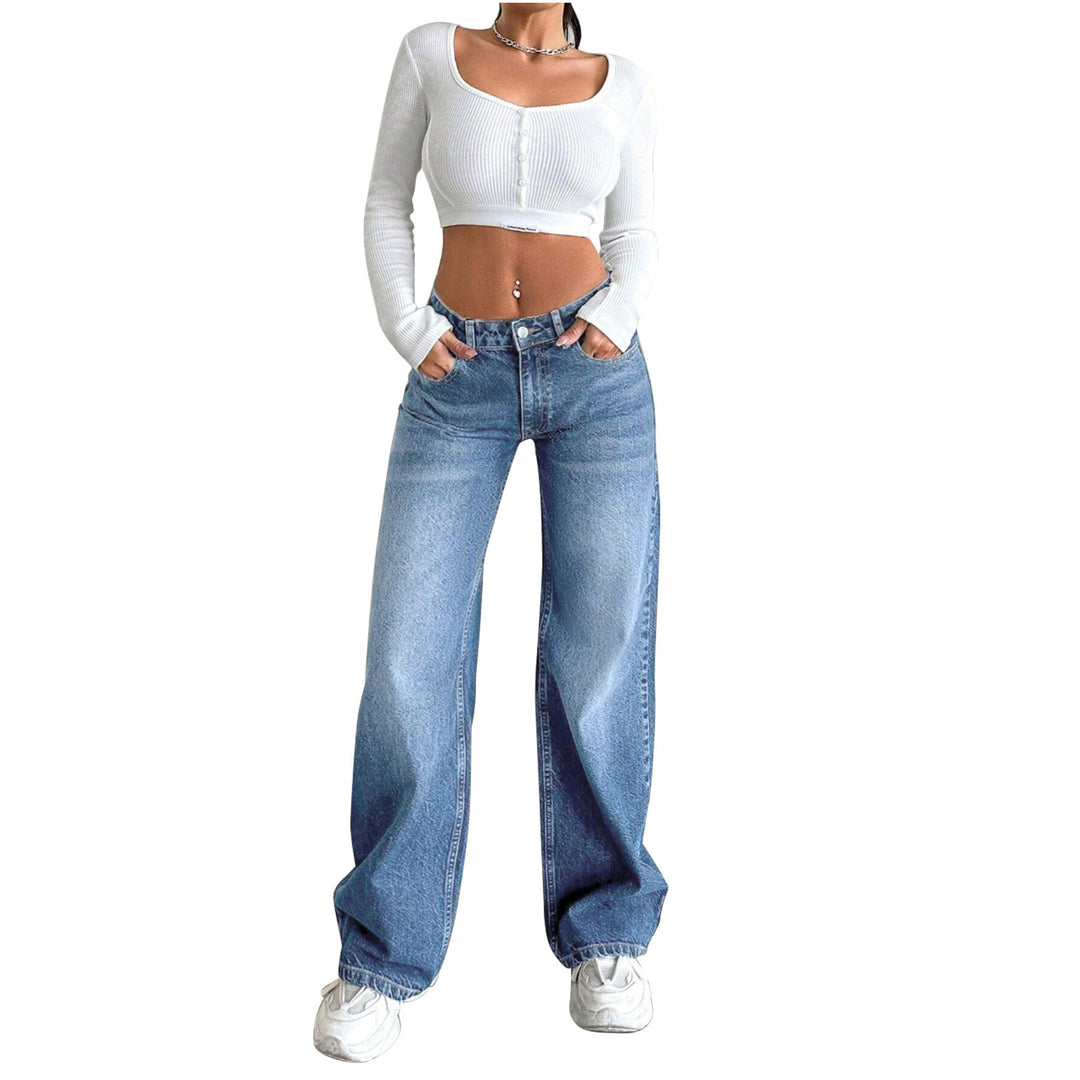 Damen High-Waist Weite-Jeans mit Paperbag-Bund Shop Nory