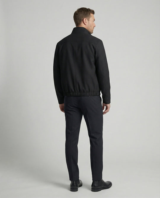 Herren Harrington Jacke Schwarz Deconstructed Silhouette Stehkragen Frühling