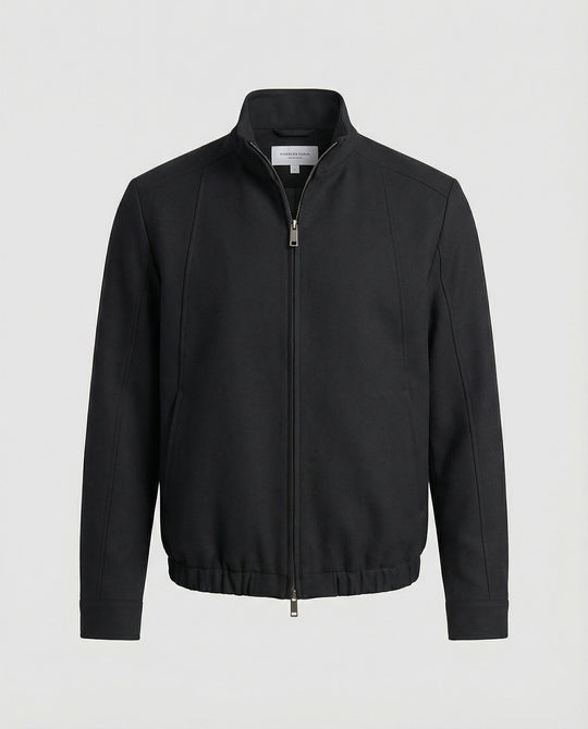 Herren Harrington Jacke Schwarz Deconstructed Silhouette Stehkragen Frühling