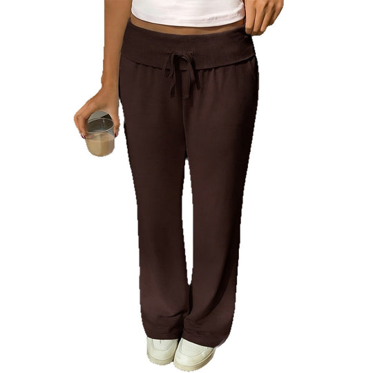 Damen nan weite Loungehose mit Umschlagbund, Kordelzug und fließendem Jersey Shop Nory