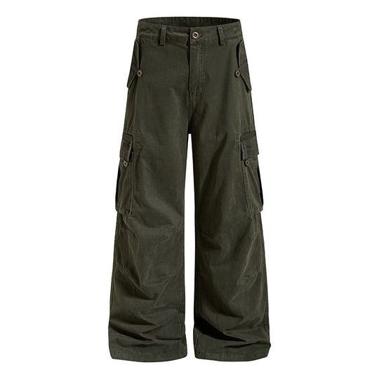 Damen Weite Cargo-Culottehose mit hoher Taille und Multi-Taschen Shop Nory