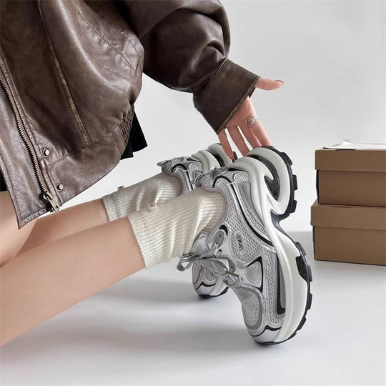 Damen Skulpturale Platform‑Sneaker mit Multi‑Layer Mesh‑ und PU‑Mix Shop Nory