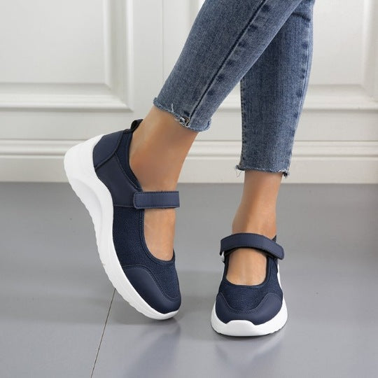 Damen Sneakers mit verstellbarem Klettverschluss und atmungsaktiver Mesh-Oberfläche