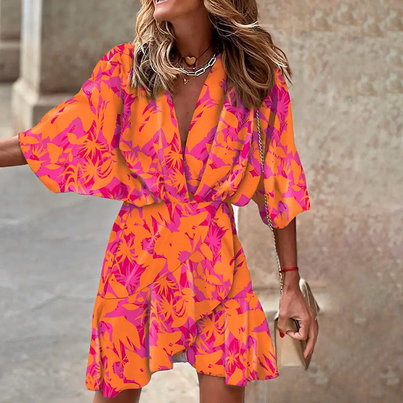 Elegantes Kleid mit Fledermausärmeln