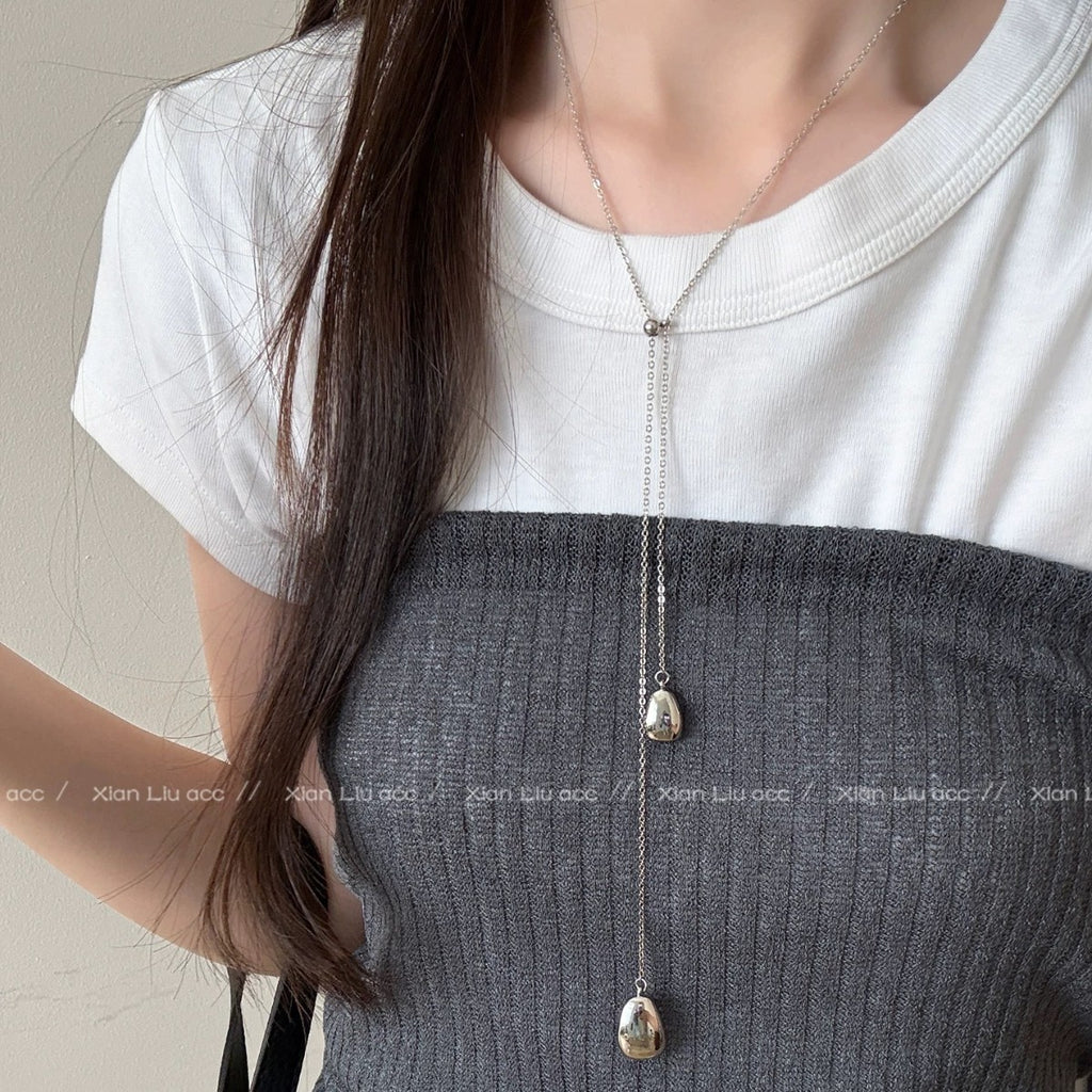 Damen Halskette mit stilvollem Tropfenanhänger Shop Nory