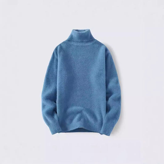 Herren warmer Rollkragenpullover aus weichem Strickstoff