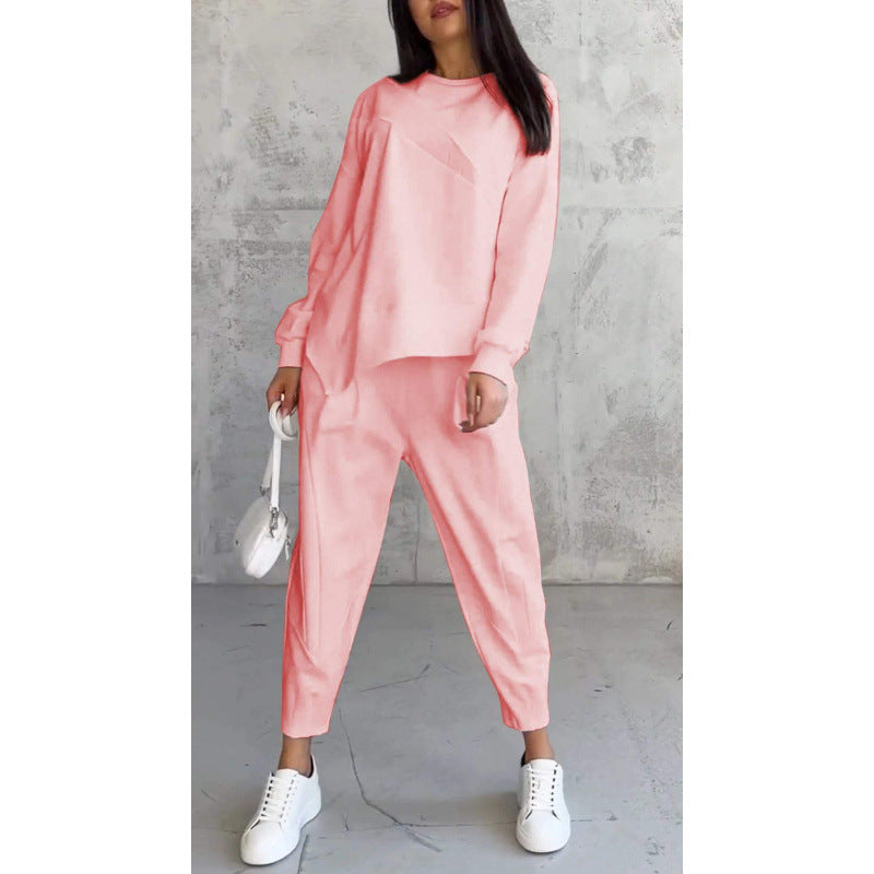 Damen Lässiges Zweiteiliges Lounge-Set mit Oversize-Sweatshirt und taillierter Tapered-Hose Shop Nory