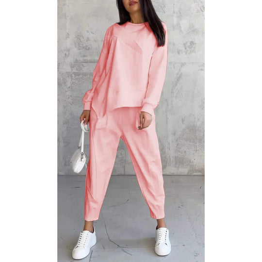 Damen Lässiges Zweiteiliges Lounge-Set mit Oversize-Sweatshirt und taillierter Tapered-Hose Shop Nory