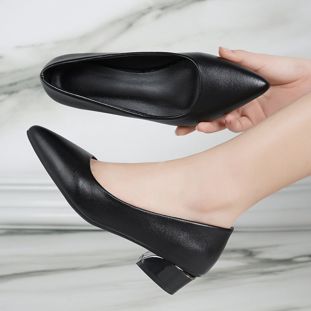 Damen elegante spitze Pumps mit komfortablem Blockabsatz Shopnory