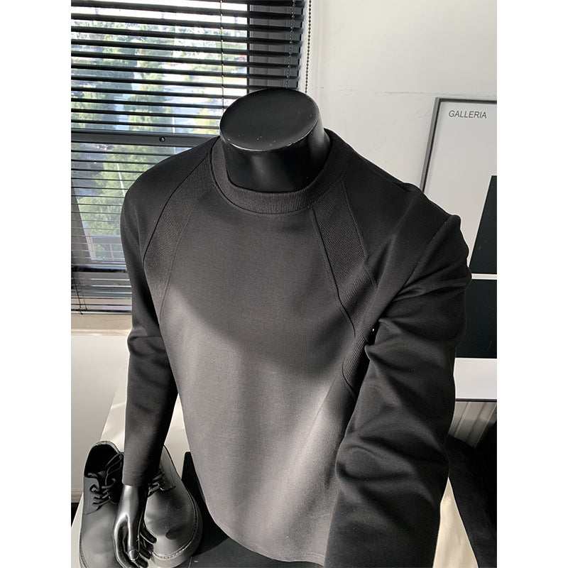 Herren Feines Langarm-Sweatshirt mit leichtem Stehkragen und Raglannähten Shop Nory
