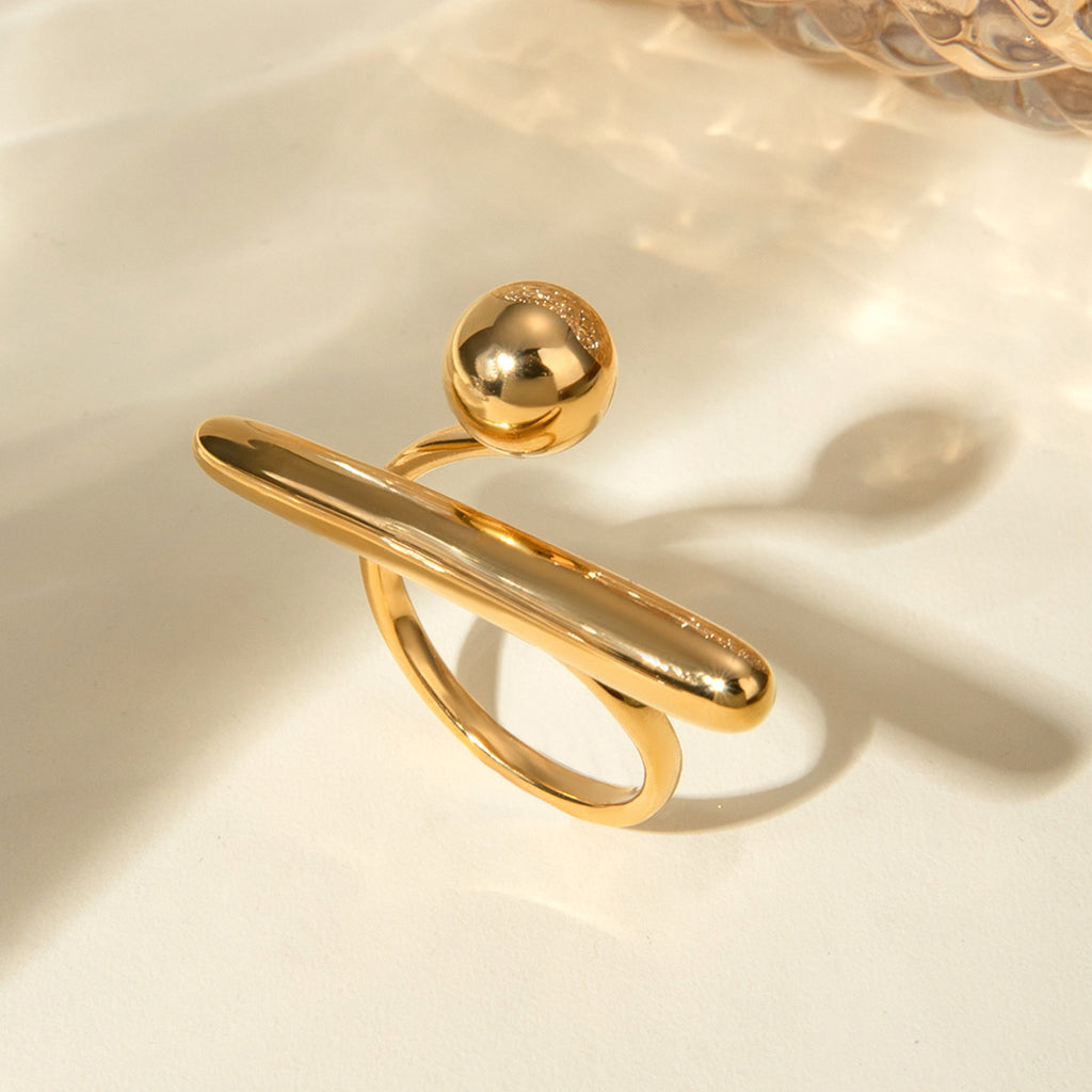 Damen Offener Ring aus Edelstahl mit modernem Knoten-Design Shop Nory