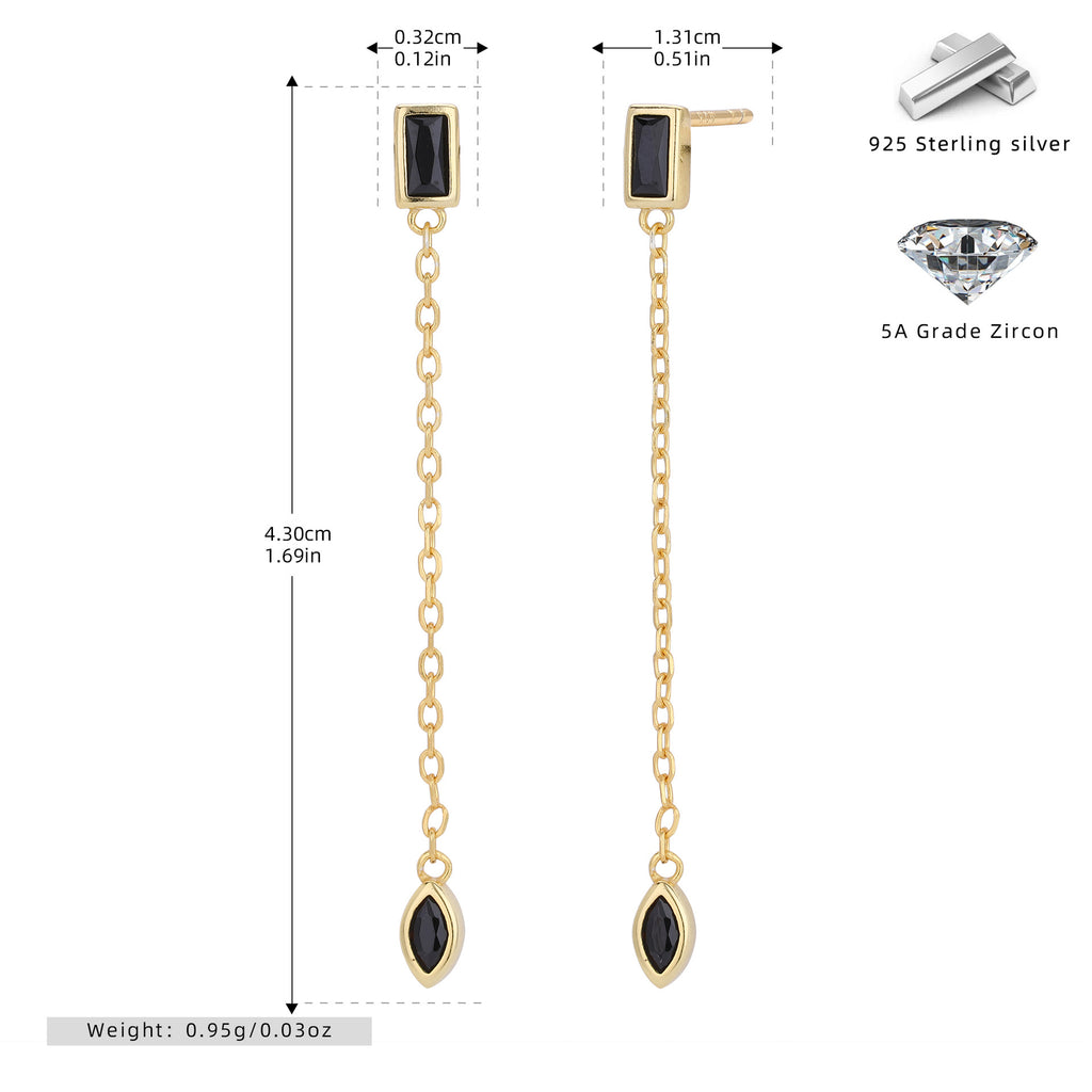 Damen Ohrhänger mit eleganten Zirkonanhängern aus 925 Sterlingsilber Shop Nory