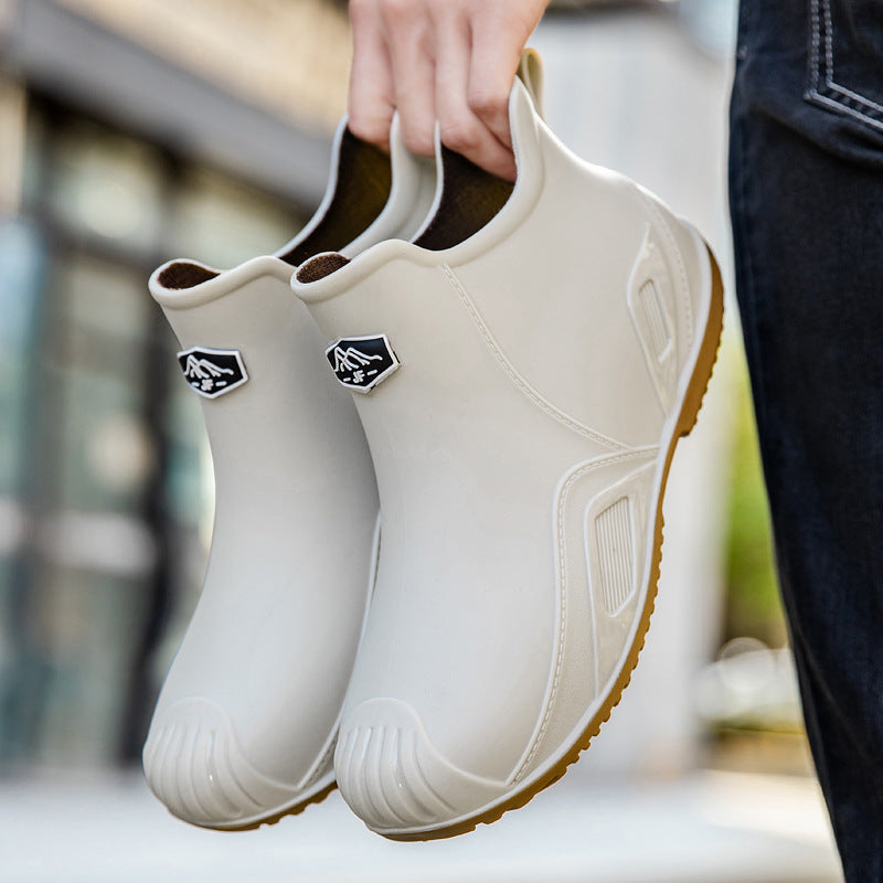 Herren Slip-On Kurzschaft-Gummiregenstiefelette mit griffiger Kontrastlaufsohle Shop Nory