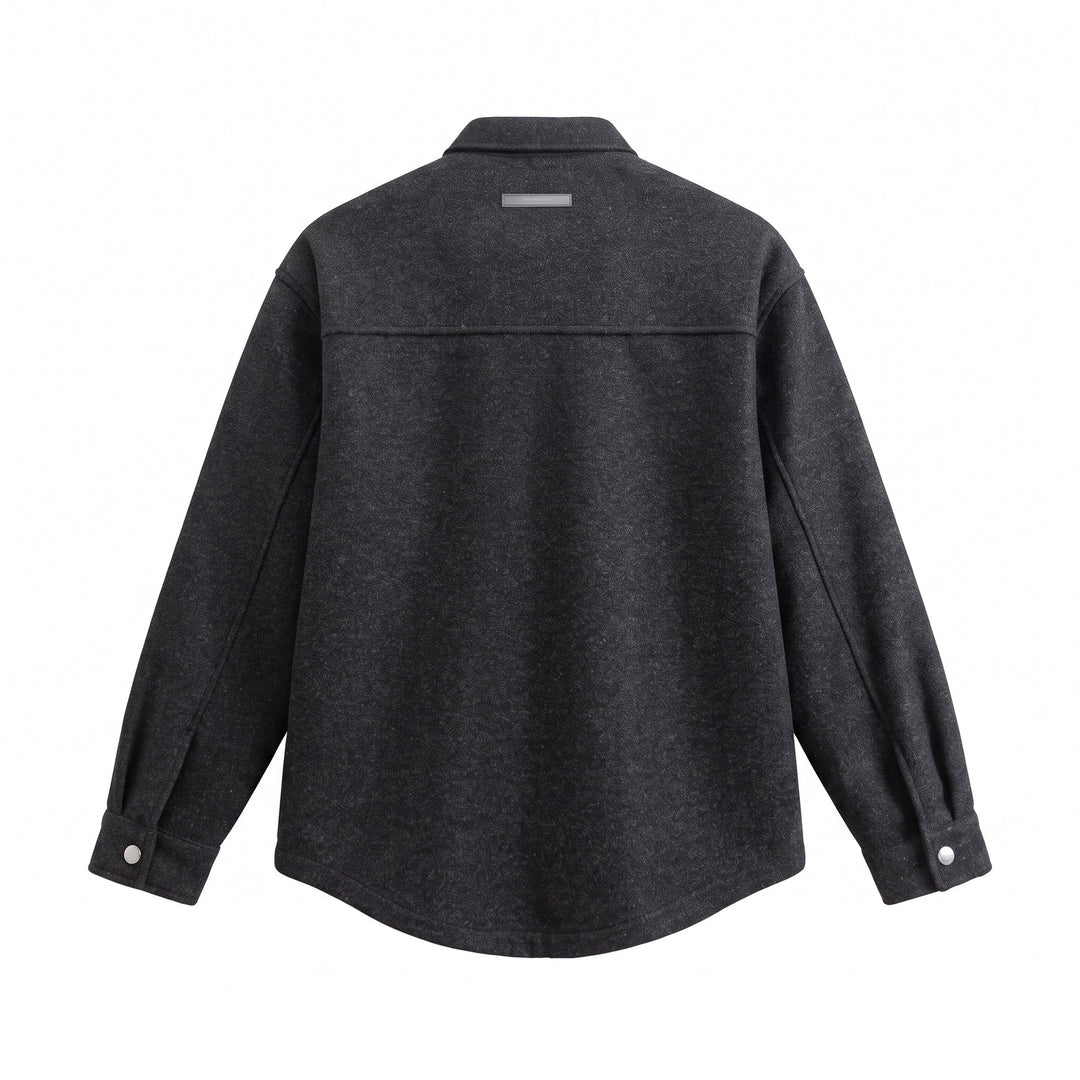 Herren Wollmix Overshirt im Hemdjackenstil mit Druckknopffront und Pattentasche Shop Nory