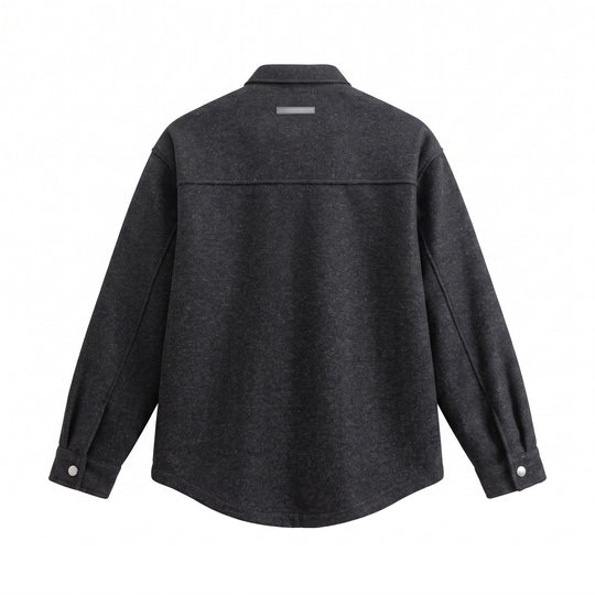 Herren Wollmix Overshirt im Hemdjackenstil mit Druckknopffront und Pattentasche Shop Nory