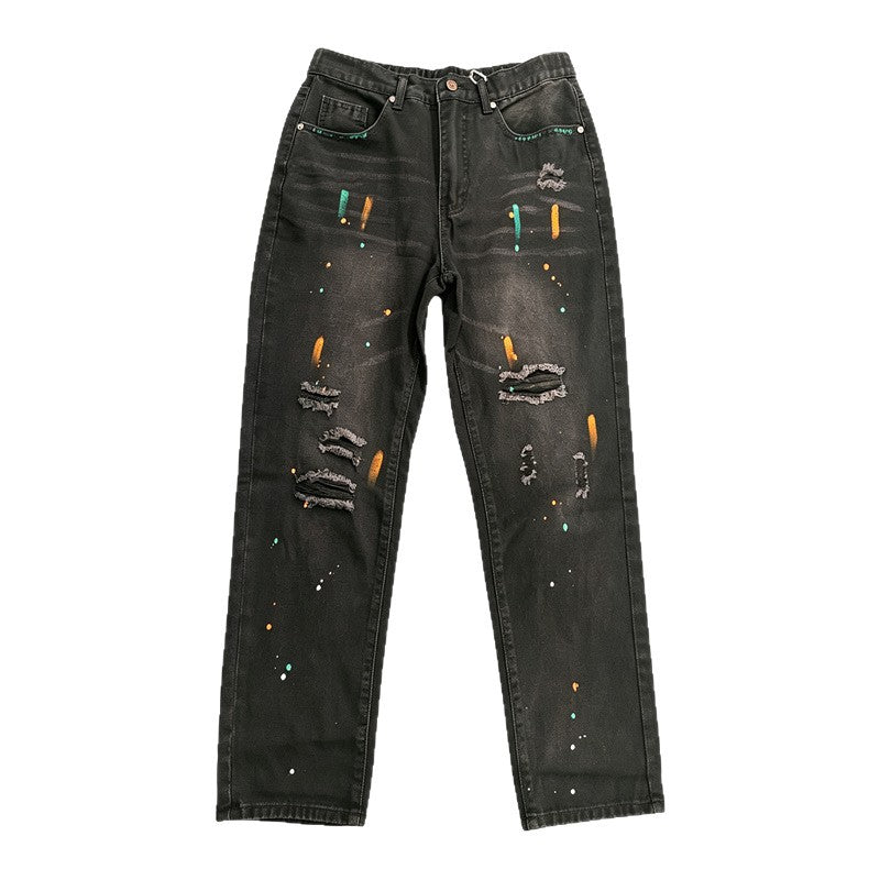 Herren Modische Ripped Jeans mit Farbdetails Shop Nory
