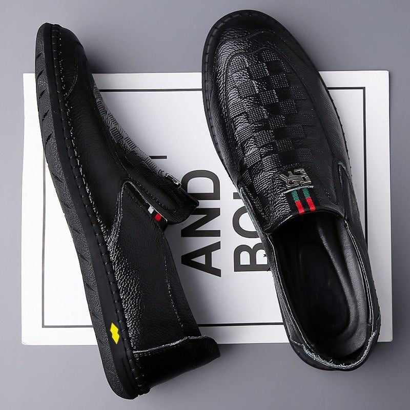 Herren Bequeme Slip-On Lederslipper Shop Nory