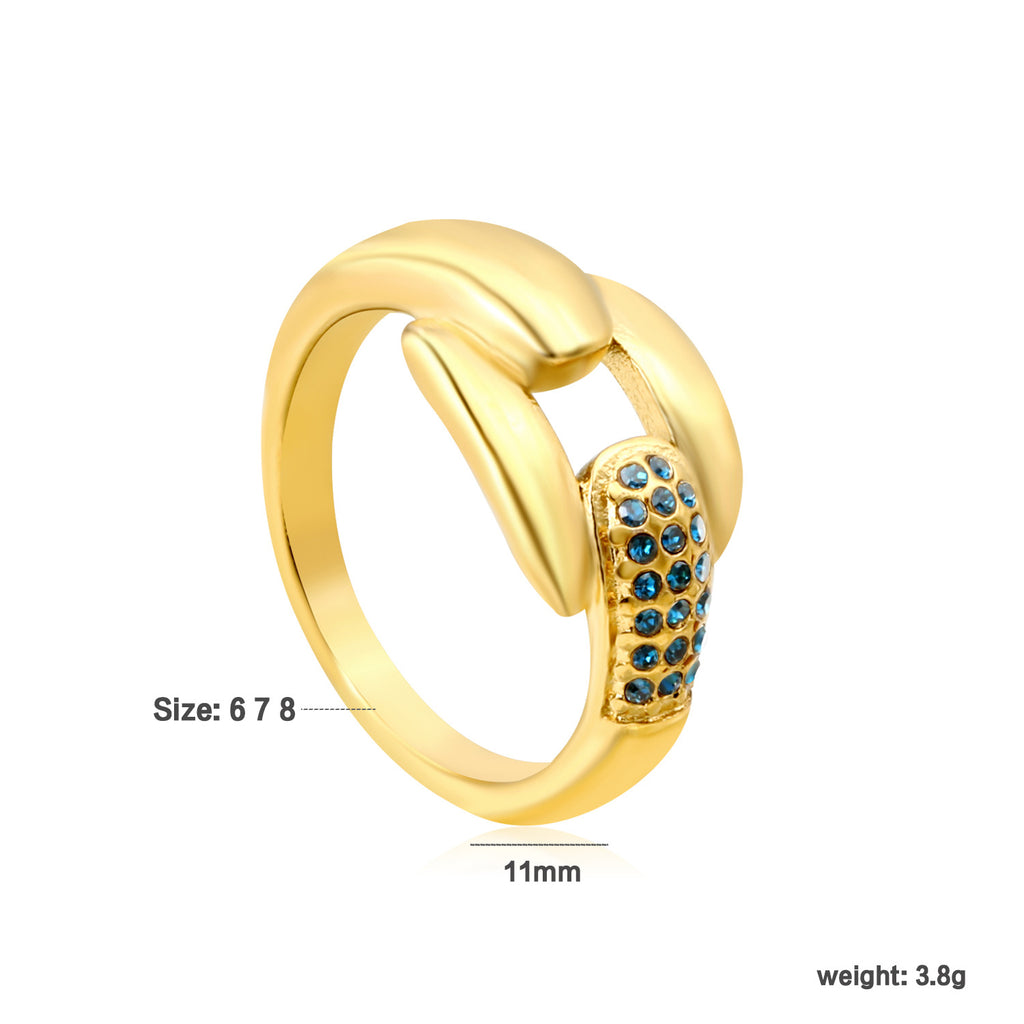 Damen Ring mit doppeltem Knoten-Design und elegantem Goldakzent Shop Nory